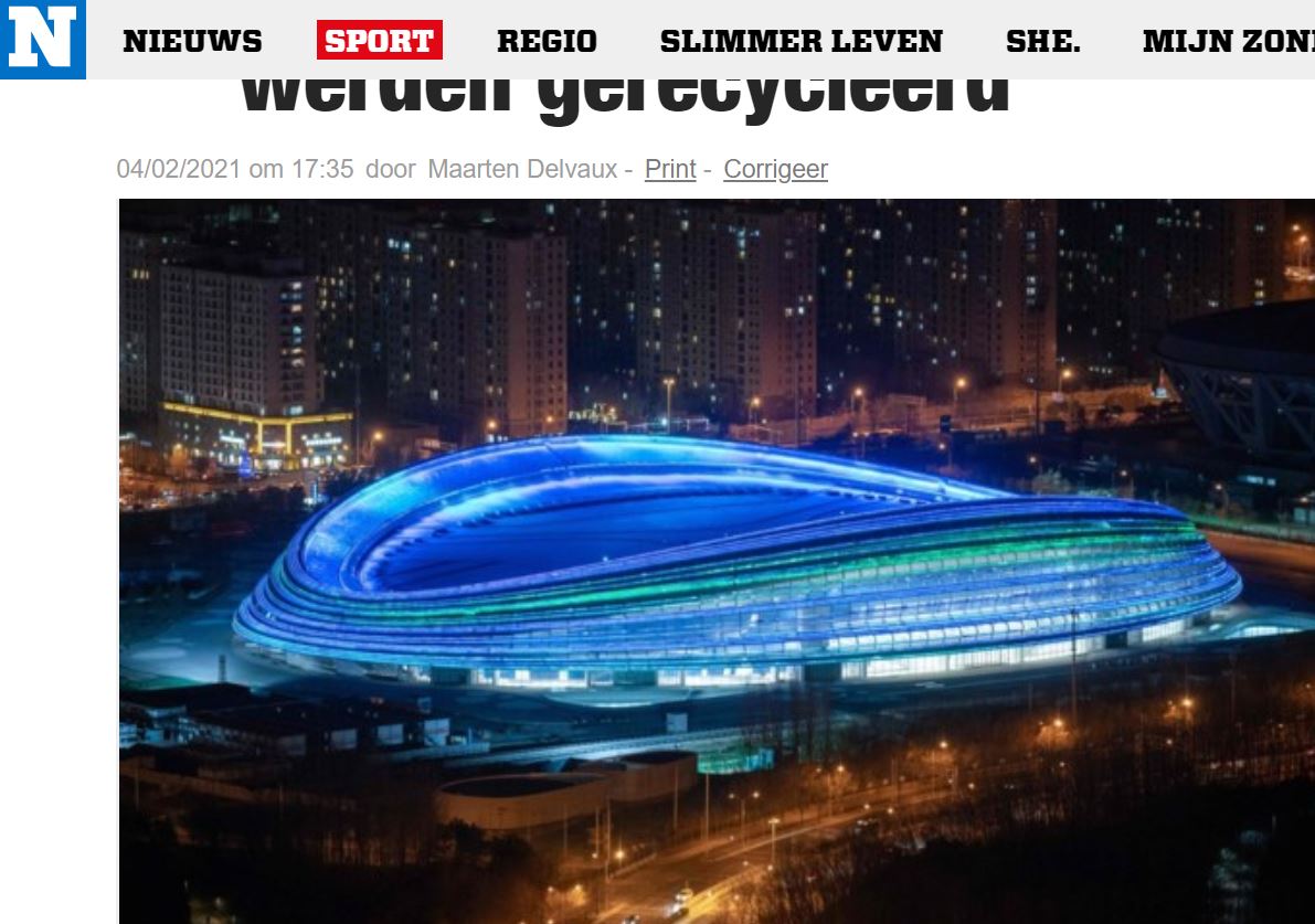 Het Nieuwsblad 4/2/2021 | Eén jaar voor de Winterspelen in Peking