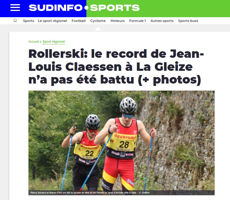 La Meuse: Rollerski: le record de Jean-Louis Claessen à La Gleize n’a pas été battu